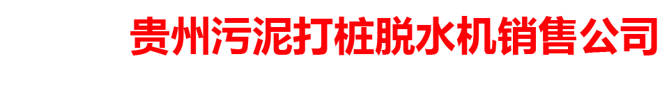 贵州污泥打桩脱水机销售公司